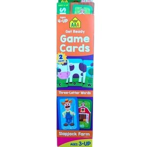 NWT School Zone Game Cards Slapjack Farm and Three Letter Words Age 3 Plus